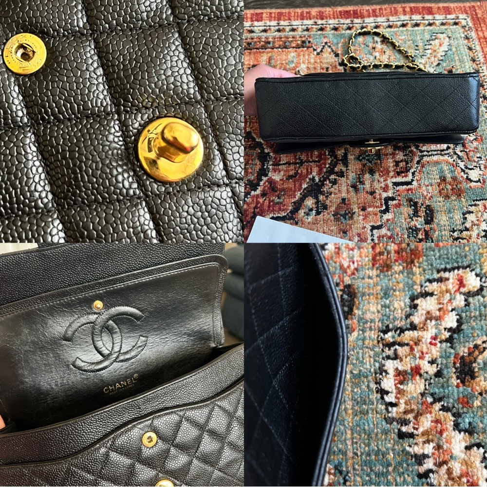 Chanel Classic Vintage Medium Black Caviar Double Flap Bag - Picture 9 of 12